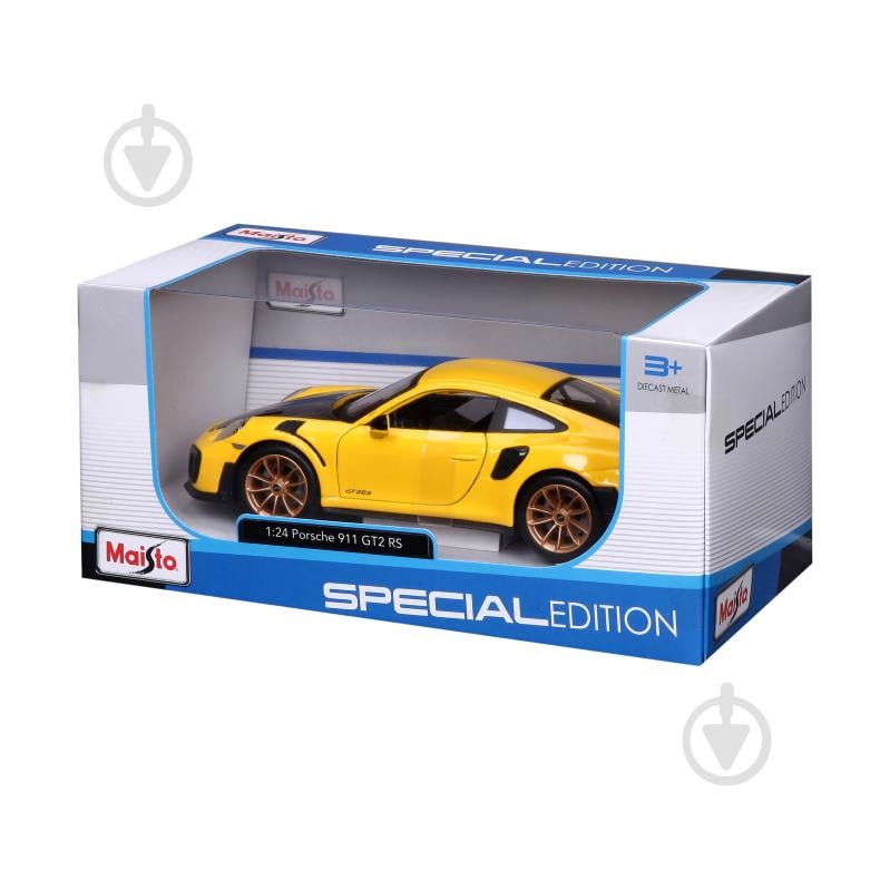 Машинка Maisto 1:24 игрушечная Porsche 911 GT2 RS 31523 yellow - фото 15