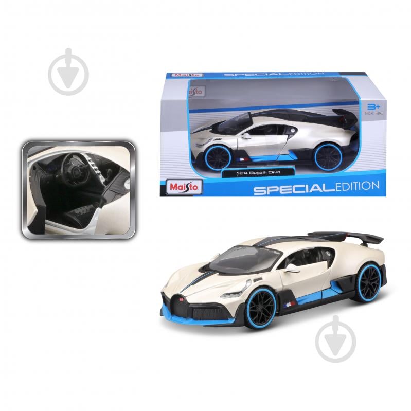 Машинка Maisto 1:24 игрушечная Bugatti Divo 31526 met. white - фото 18