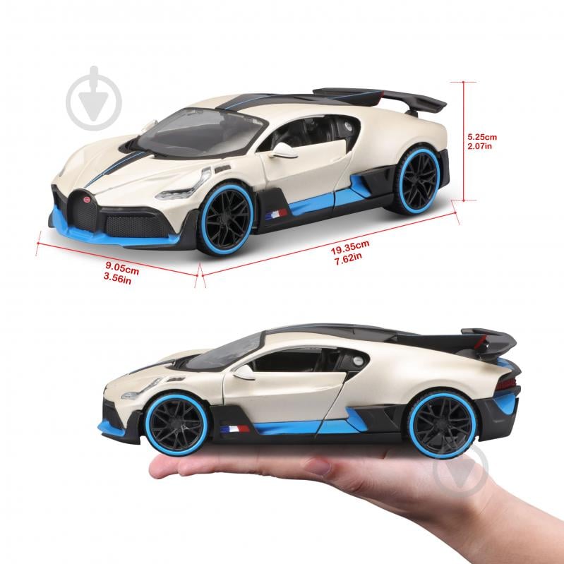 Машинка Maisto 1:24 игрушечная Bugatti Divo 31526 met. white - фото 16