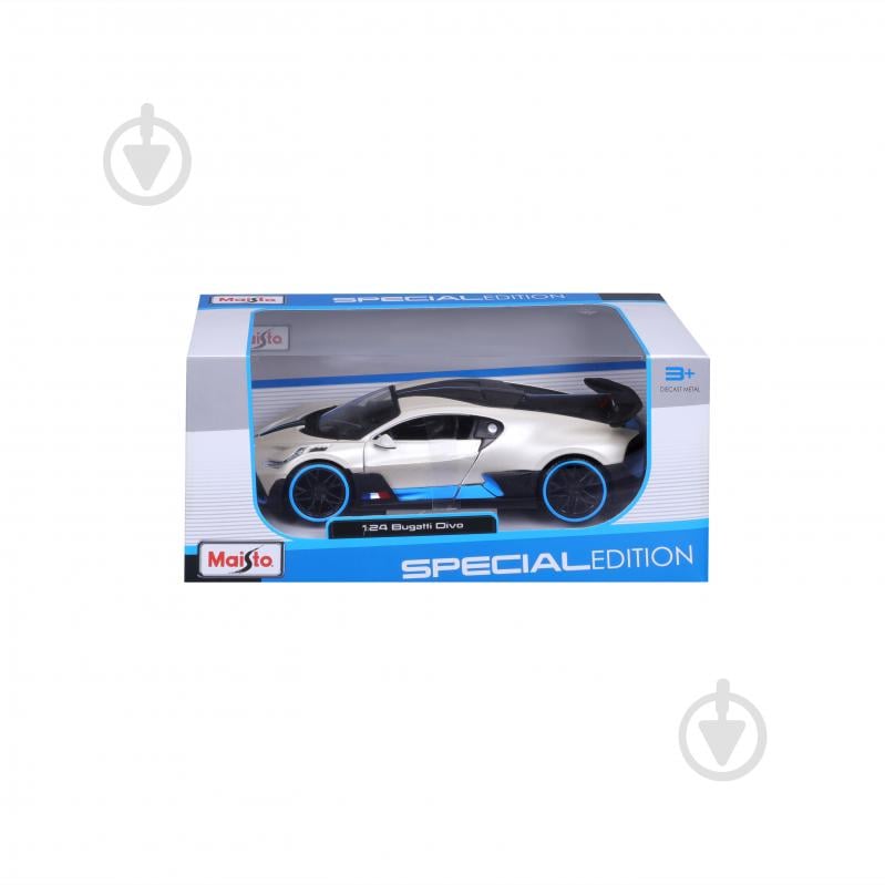 Машинка Maisto 1:24 игрушечная Bugatti Divo 31526 met. white - фото 2