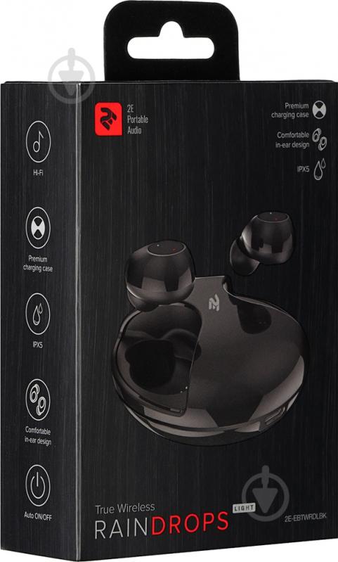 Наушники 2E RainDrops Light True Wireless Waterproof Mic black (2E-EBTWRDLBK) - фото 5 Наушники 2E RainDrops Light True Wireless Waterproof Mic black (2E-EBTWRDLBK) - фото 5