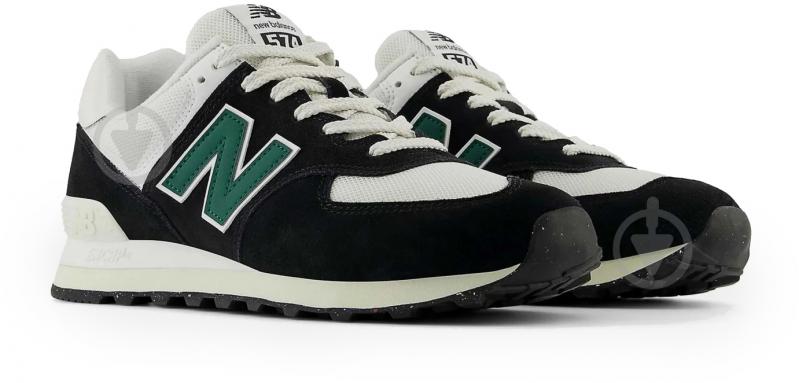 Кросівки чоловічі демісезонні New Balance 574 U574RBG р.44,5 чорні із білим - фото 3