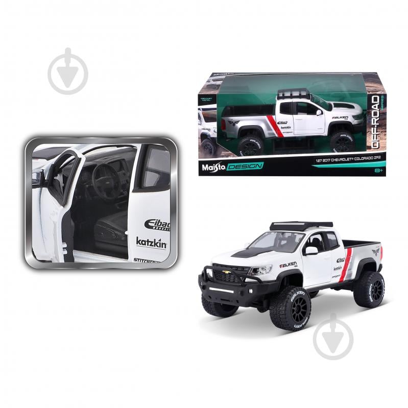 Машинка Maisto 1:24 игрушечная Chevrolet Colorado ZR2 32534 white - фото 16