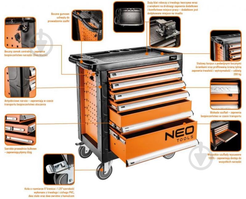 Тележка для ручного инструмента NEO tools 84-223 - фото 2 Тележка для ручного инструмента NEO tools 84-223 - фото 2