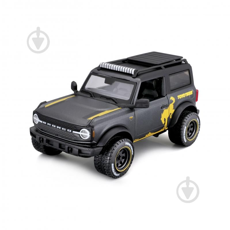 Машинка Maisto 1:24 игрушечная 2021 Ford Bronco Badlands 32541 met. grey - фото 2