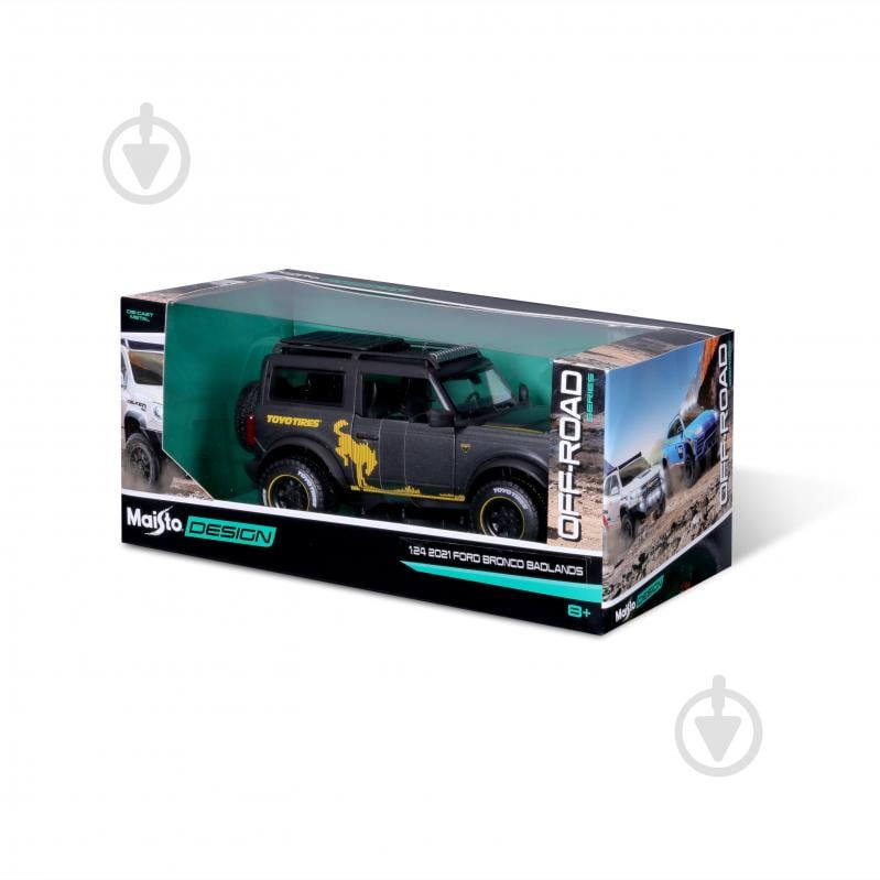 Машинка Maisto 1:24 игрушечная 2021 Ford Bronco Badlands 32541 met. grey - фото 9