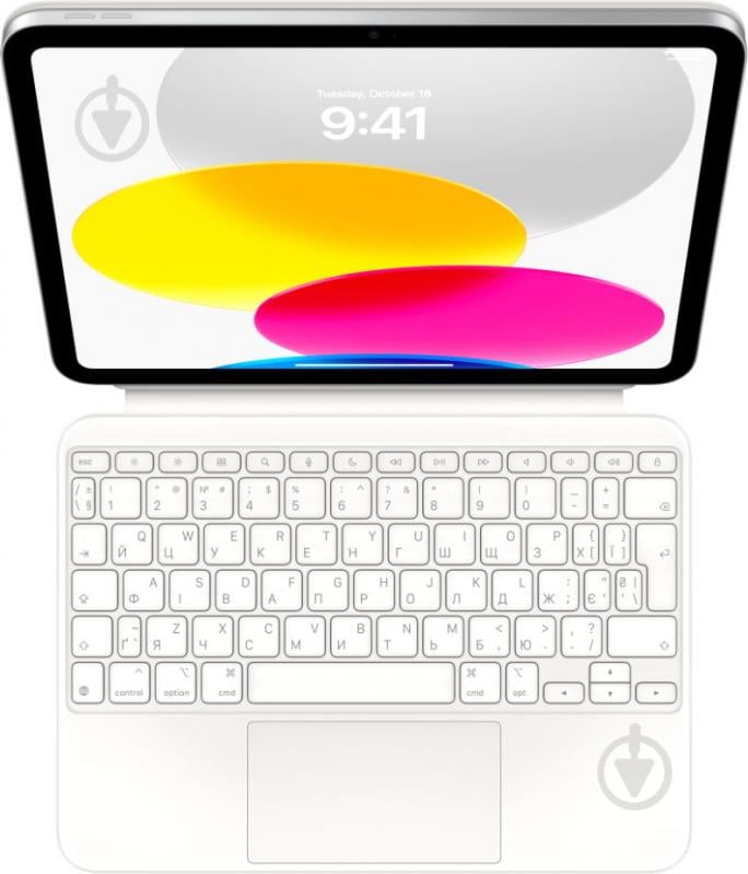 Чехол-клавиатура Apple Magic Keyboard Folio iPad (10th generation) - Ukrainian white (MQDP3UA/A) - фото 1