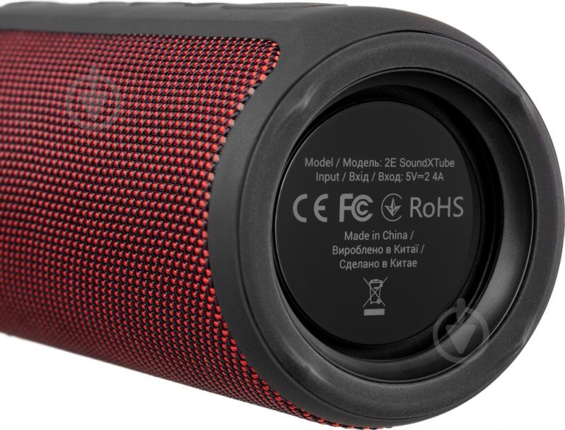 Акустична система 2E SoundXTube TWS MP3 Wireless Waterproof 2.0 red (2E-BSSXTWRD) - фото 6