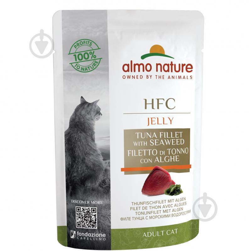 Консерва Almo Nature HFC Cat Jelly з філе тунця та водоростями 55 г - фото 1