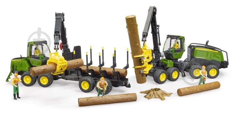 Игрушечный набор Bruder Харвестер John Deere 1270G с 1 бревном 1:16 02135 - фото 11