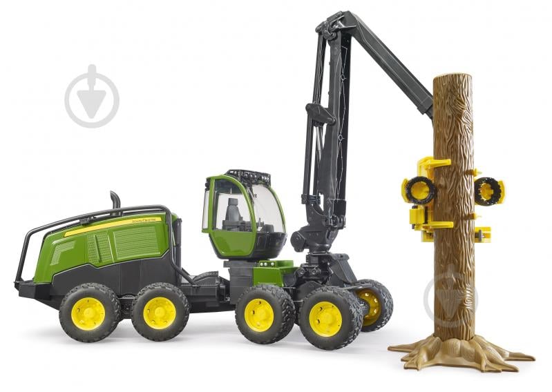 Игрушечный набор Bruder Харвестер John Deere 1270G с 1 бревном 1:16 02135 - фото 9