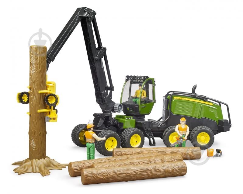 Игрушечный набор Bruder Харвестер John Deere 1270G с 1 бревном 1:16 02135 - фото 3