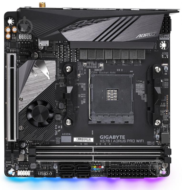 Материнская плата Gigabyte X570I AORUS PRO WIFI (Socket AM4, AMD X570, mini ITX) - фото 1