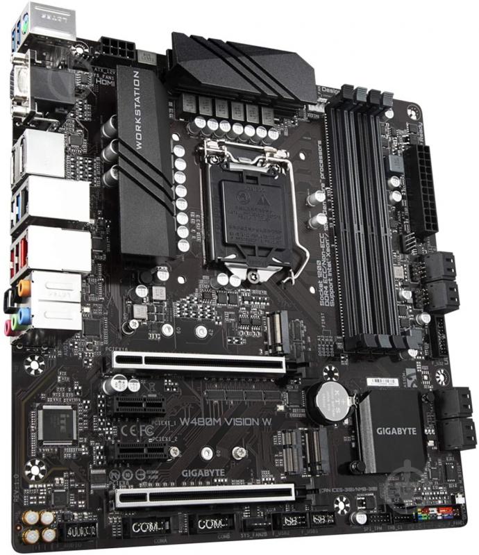 Материнська плата Gigabyte W480M VISION W (Socket 1200, Intel W480, mirco ATX) - фото 2