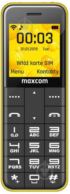 Мобільний телефон Maxcom MM111 yellow - фото 1