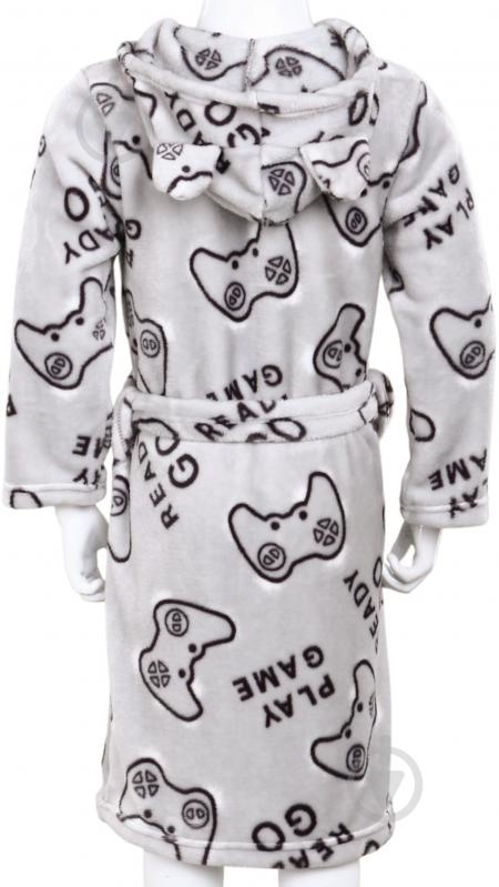 Халат для мальчиков HW Game р.98-104 серый 0342 - фото 5