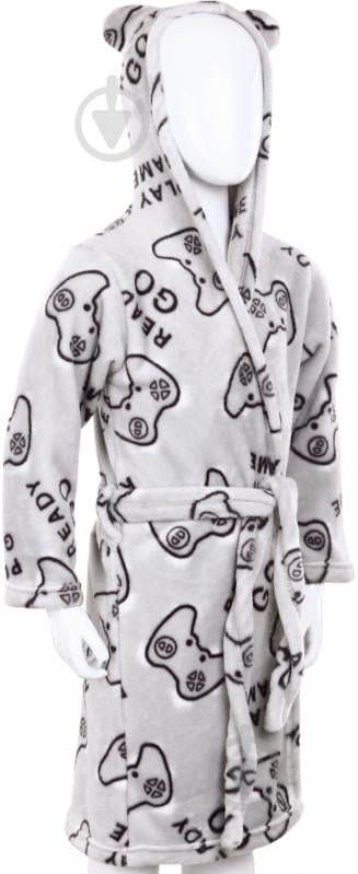 Халат для мальчиков HW Game р.134-140 серый 0342 - фото 4 Халат для мальчиков HW Game р.134-140 серый 0342 - фото 4