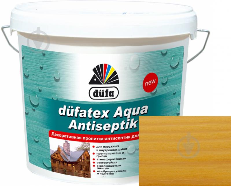 Пропитка Dufa dufatex Aqua Antiseptik сосна шелковистый глянец 10 л - фото 1