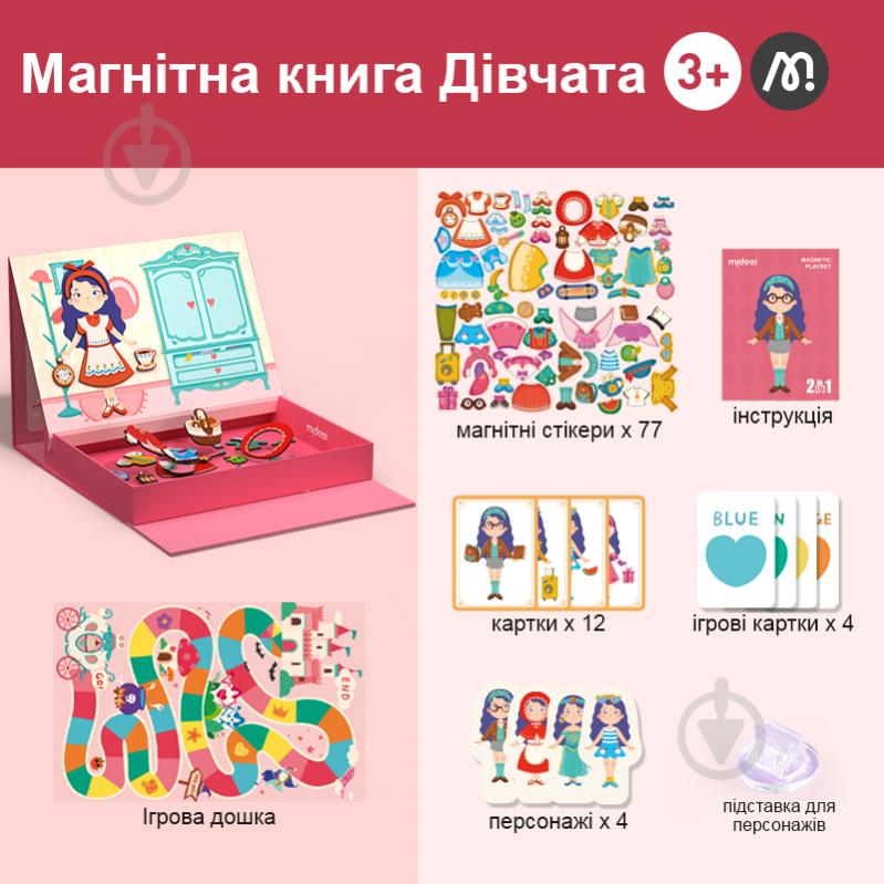 Игра настольная Mideer магнитная книга 2 в 1 - Девушки MD3233 - фото 2