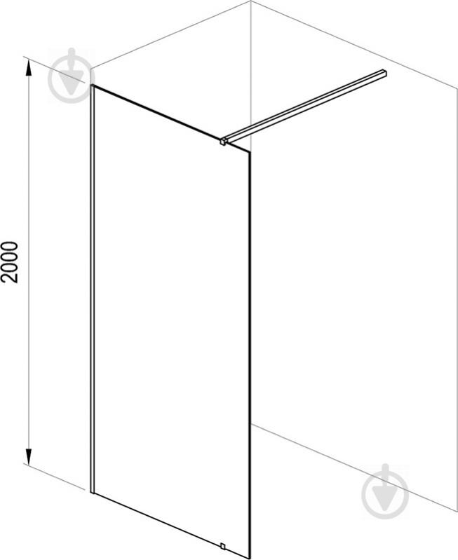 Неподвижная стенка Ravak Walk In-Wall-90 v.200 Черный+Transparent - фото 2