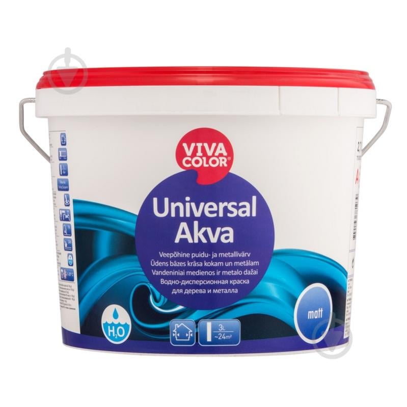 Краска водоэмульсионная Vivacolor Universal Akva Matt мат прозрачная 2 л - фото 1 Краска водоэмульсионная Vivacolor Universal Akva Matt мат прозрачная 2 л - фото 1