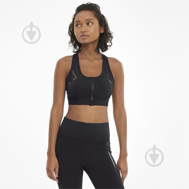 Бра Puma High Impact Front Zip Bra 52029501 р.S чорний - фото 1