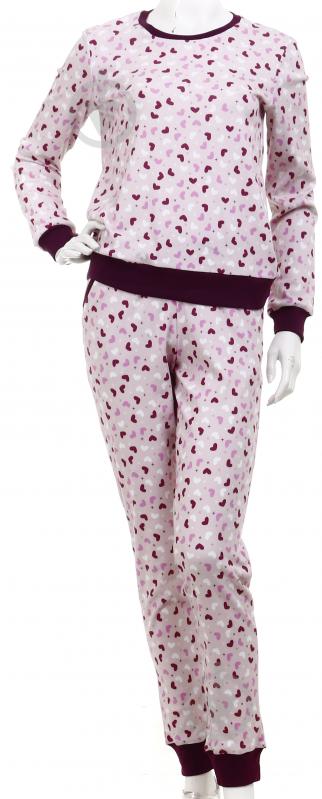 Костюм домашній жіночий Flis clothes Серденько р. XL рожевий із принтом - фото 1