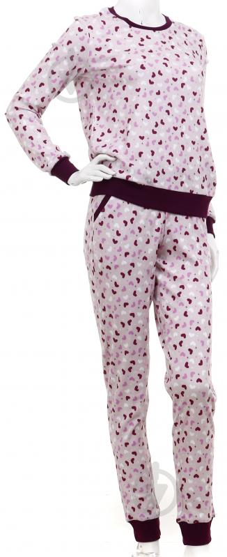 Костюм домашній жіночий Flis clothes Серденько р. XL рожевий із принтом - фото 2