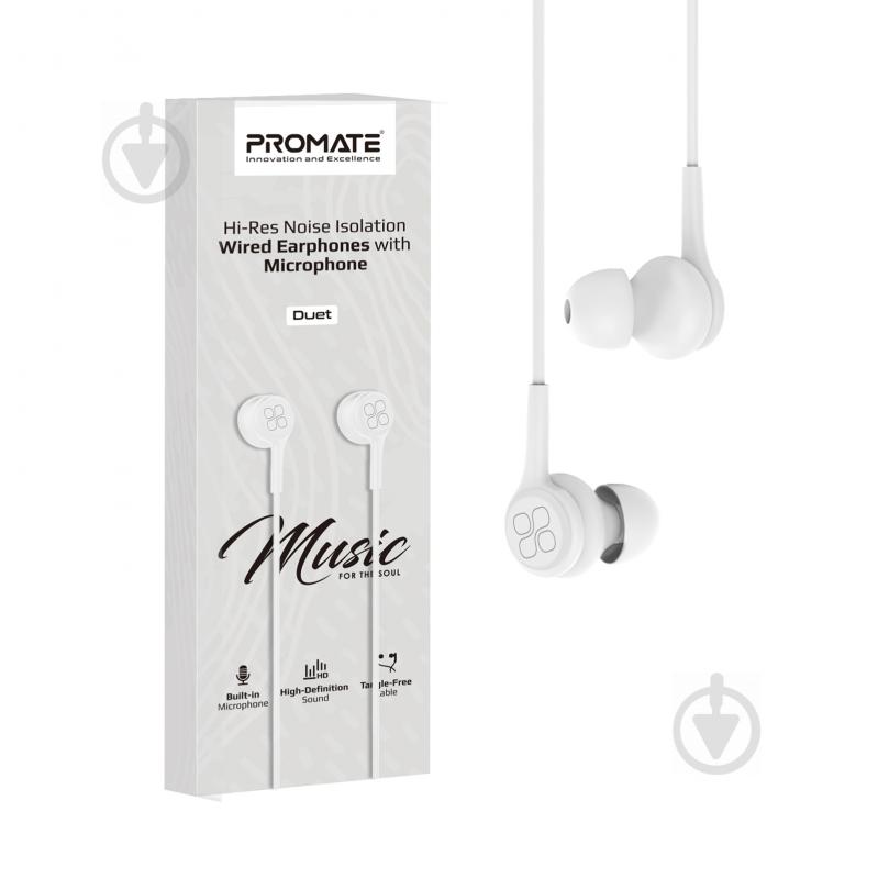 Наушники Promate Duet white (duet.white) - фото 7