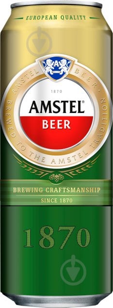 Пиво Amstel светлое фильтрованное ж/б 5% 0,5 л - фото 1