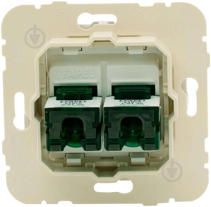 Розетка компьютерная двойная Efapel Logus RJ45 5e кремовый - фото 2