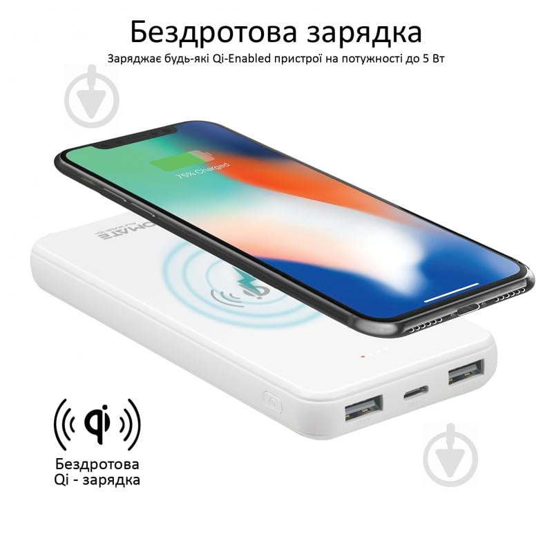 Повербанк Promate з бездротовою зарядкою 10000 mAh (auravolt-10+.white) - фото 5