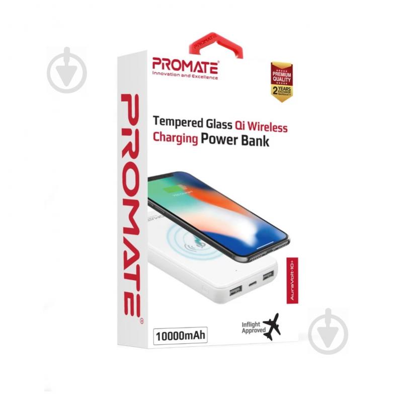 Повербанк Promate з бездротовою зарядкою 10000 mAh (auravolt-10+.white) - фото 8