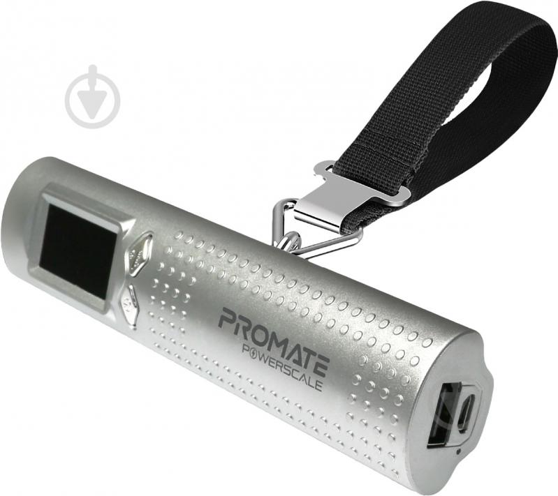 Ваги Promate PowerScale з функцією повербанка 2600 mAh Silver - фото 1 Ваги Promate PowerScale з функцією повербанка 2600 mAh Silver - фото 1