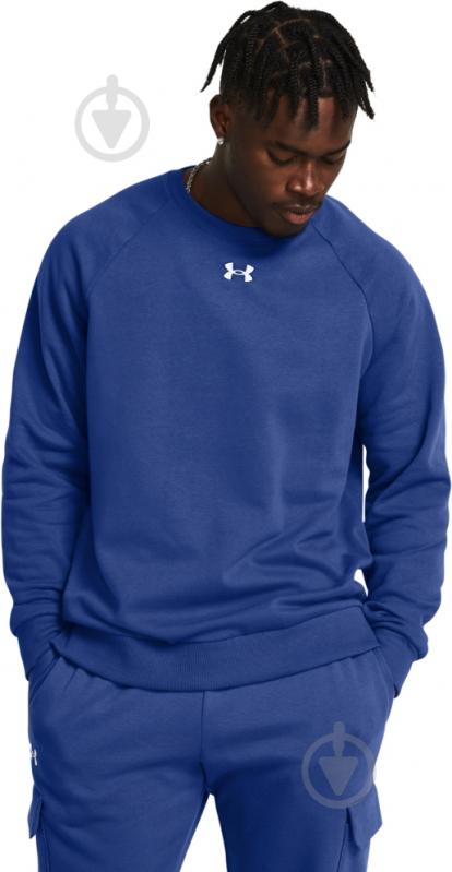 Світшот Under Armour UA Rival Fleece Crew 1379755-432 р.2XL синій - фото 1