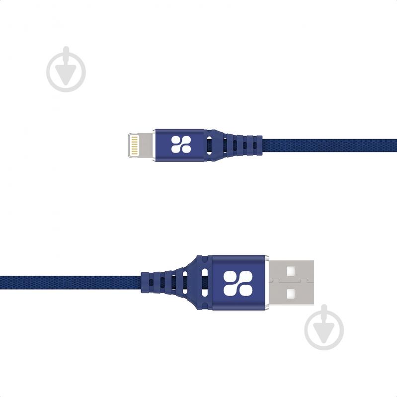 Кабель Promate NerveLink-i2 USB-Lightning 2.4А 2 м (nervelink-i2.blue) - фото 1
