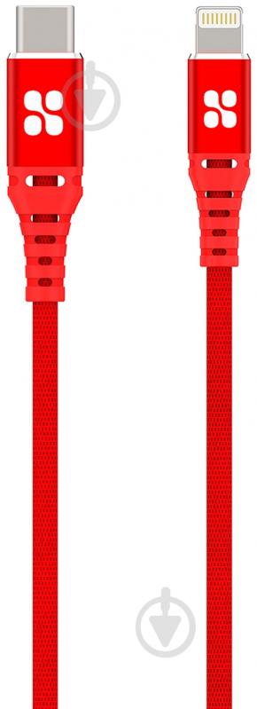 Кабель Promate PowerCord Type-C - Lightning 1,2 м красный (powercord.red) - фото 1