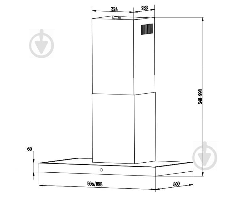 Вытяжка Interline CUBA X/BL 60 TB/2/T - фото 3