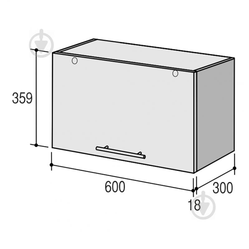 Шкаф верхний Руна МВ 600x359x300 мм дуб дымчатый/белый ROKO - фото 3