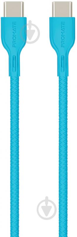 Кабель Promate PowerBeam-CC Type-C — Type-C 1,2 м синий (powerbeam-cc.blue) - фото 1