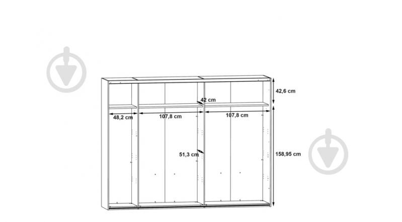 Шкаф-купе Forte Meble Acazio 2D RCQS12411 черный / дуб колониальный - фото 2