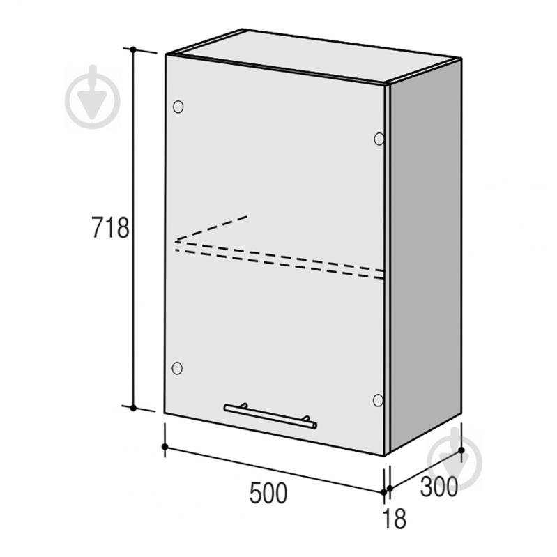 Шкаф верхний Руна МВ 500x718x300 мм дуб дымчатый/белый ROKO - фото 3