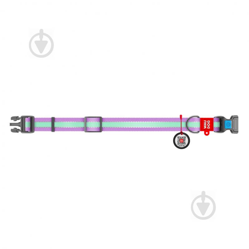 Нашийник WAUDOG Nylon світлонакопичувальний 1,5х23-35 см фіолетовий - фото 2