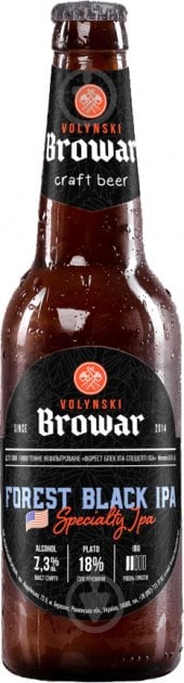 Пиво Волинський Бровар Forest black ipa темне нефільтроване 7.3% 0,35 л - фото 1