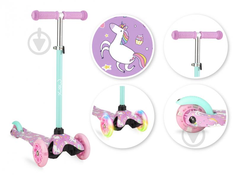 Самокат MoMi Weendy purple unicorns розовый HULA00006 - фото 4