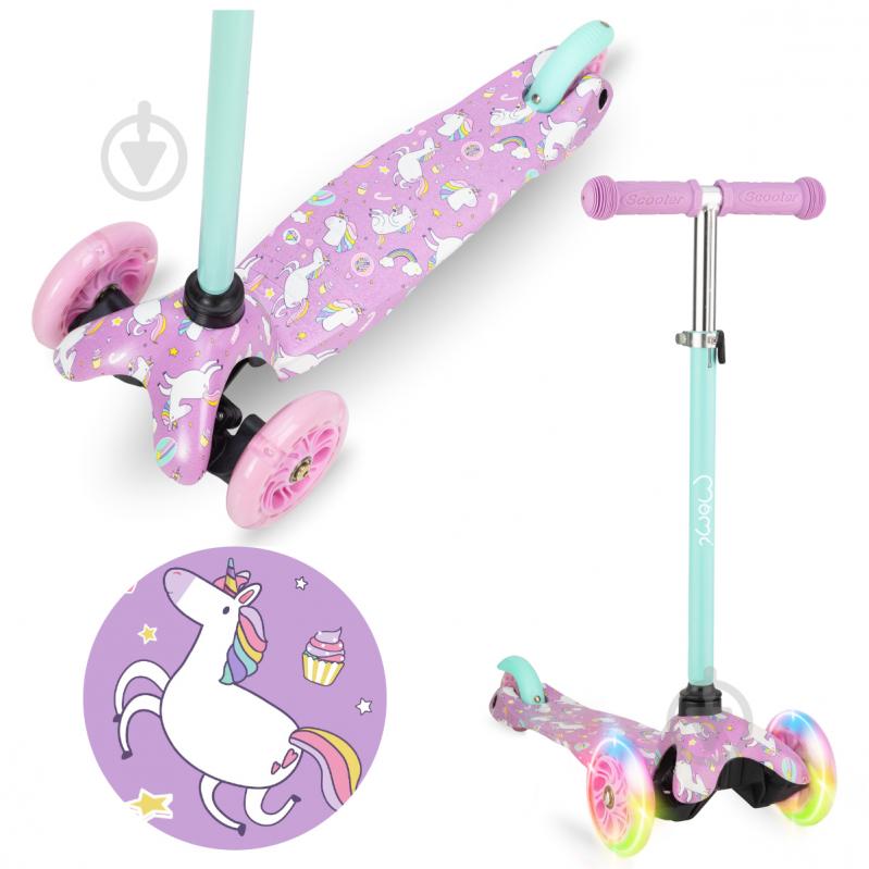 Самокат MoMi Weendy purple unicorns розовый HULA00006 - фото 8