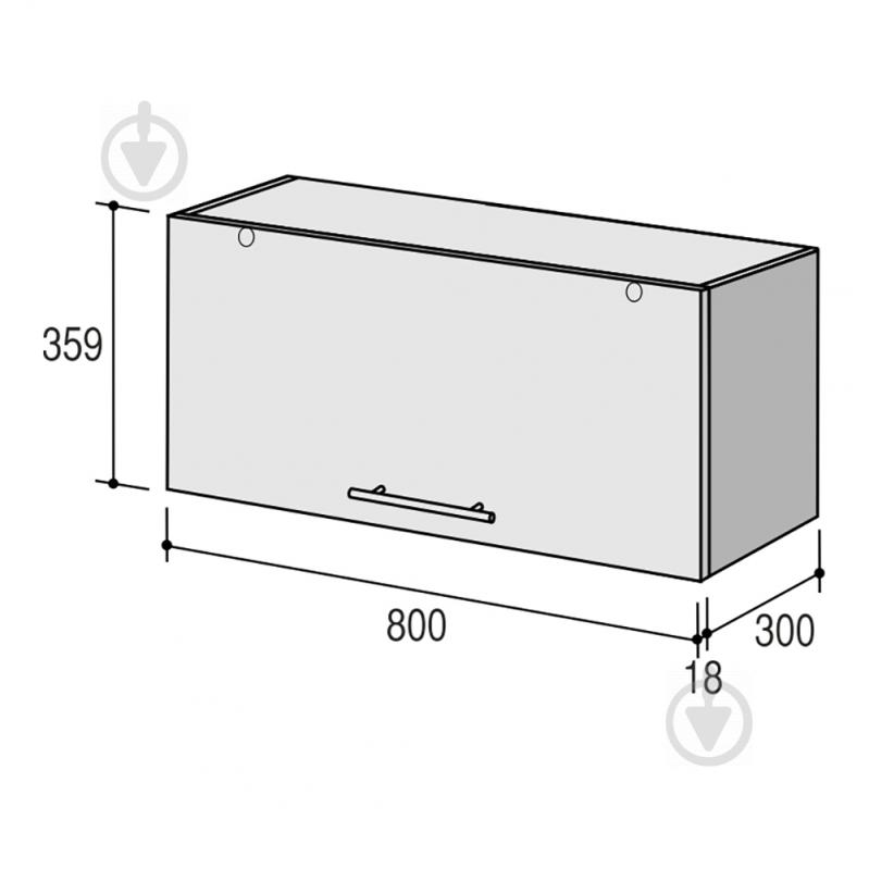 Шафа верхня Руна МВ 800x359x300 мм дуб природний/білий ROKO - фото 3