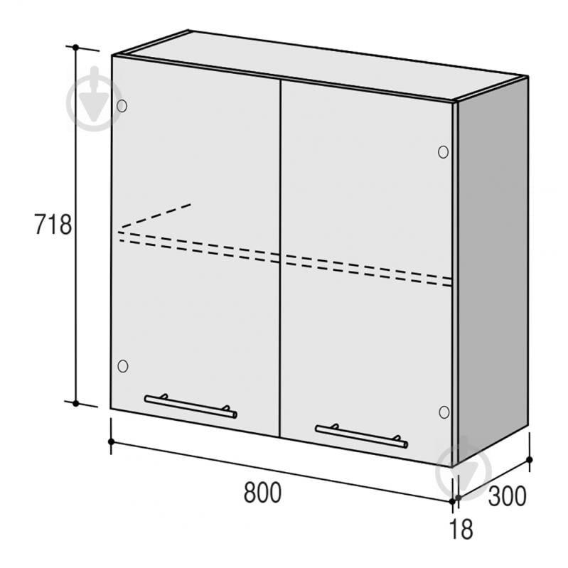 Шафа верхня Руна МВ 800x718x300 мм дуб природний/білий ROKO - фото 3