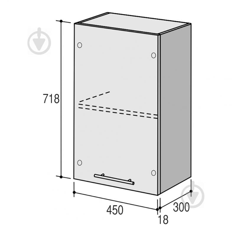 Шкаф верхний Руна МВ 450x718x300 мм дуб природный/белый ROKO - фото 3