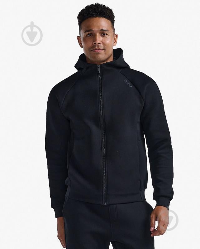 Джемпер 2XU Commute Full Zip Hoodie MR7225a_BLK/BLK р. XL чорний - фото 1